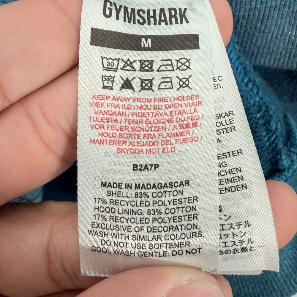 Gymshark Hoodie Womens M Blue Pullover Oversized Heavyweight Sweatshirt - Picture 4 of 8